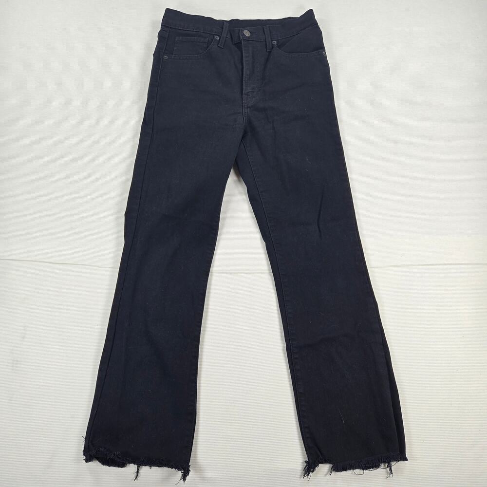 Levi's Premium Mile High Crop Flare Jeans in Pardon My French Black Size 27